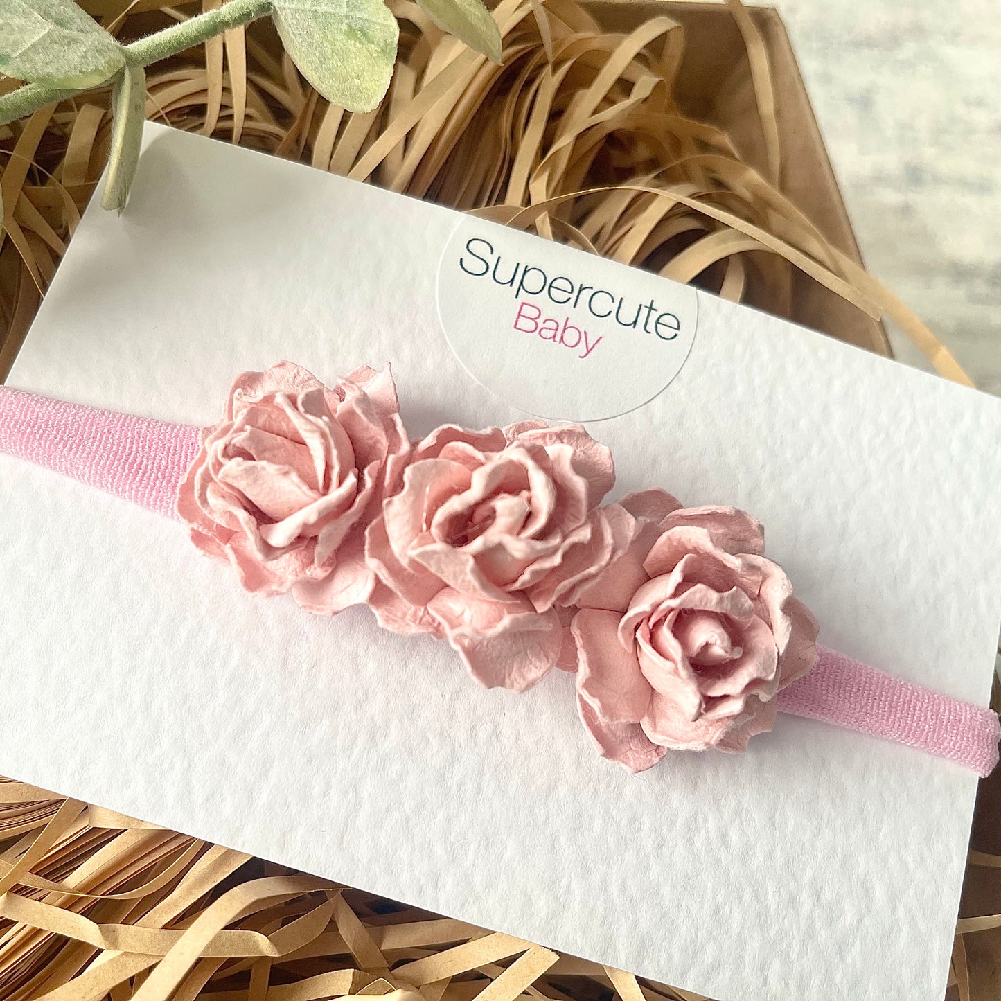 Luxury Baby Pink Floral Baby Headband