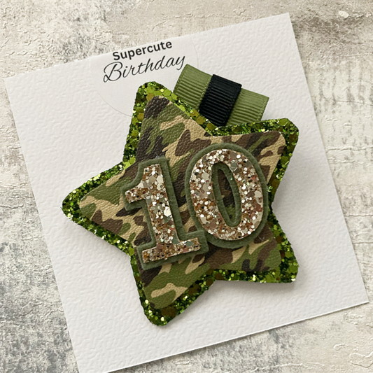 Army Camo Luxury Birthday Badge