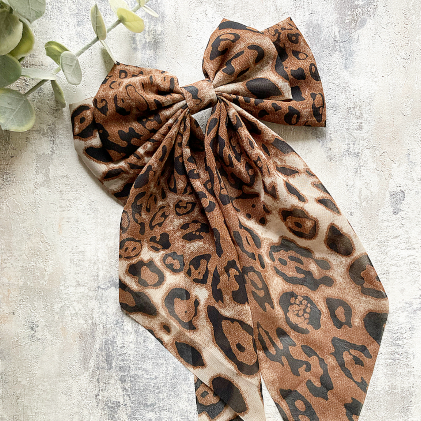 Large Leopard Print Bow