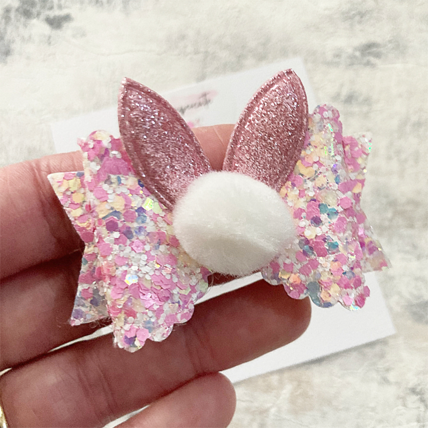 Pink Easter Bunny Ear Mini Pigtail Bows