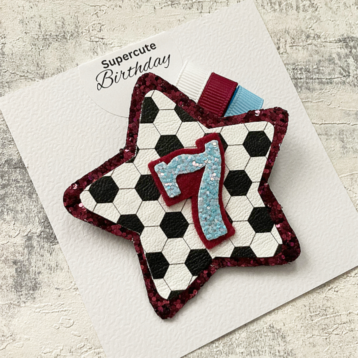 Claret & Blue Luxury Football Birthday Badge