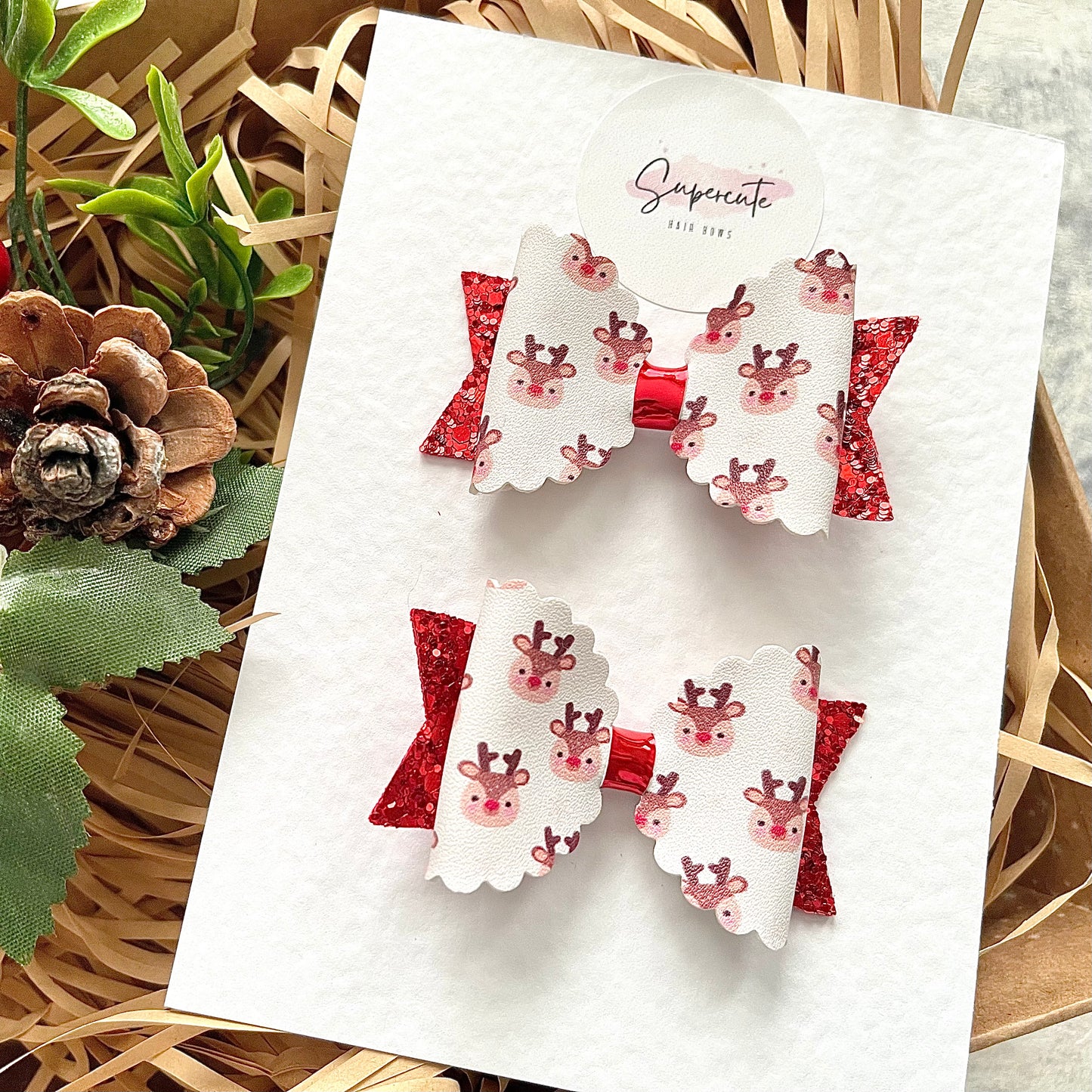 Oh Deer! Mini Pigtail Bows