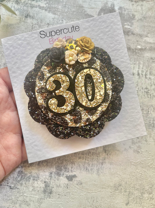 Luxury Leopard Print Birthday Badge