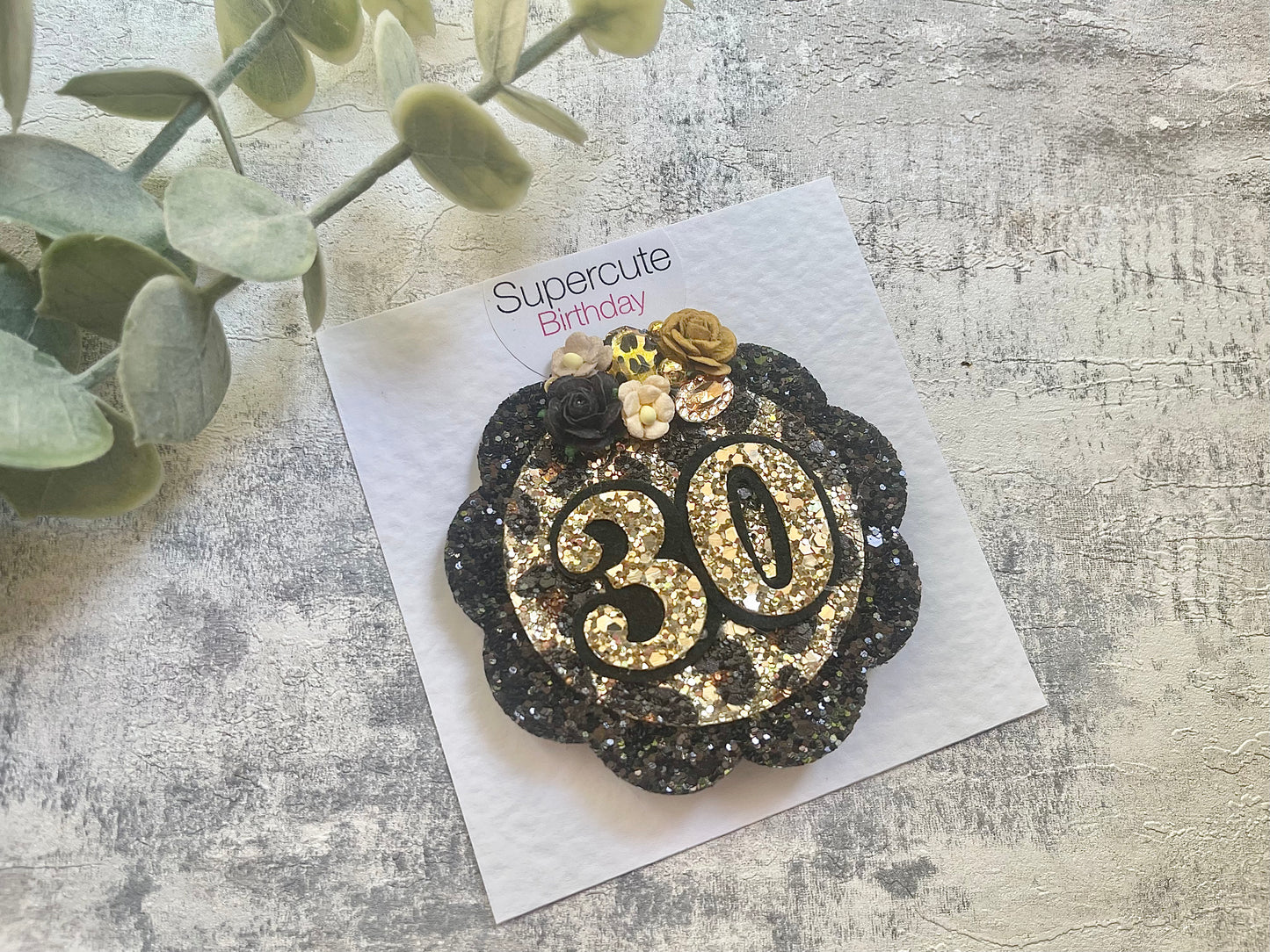 Luxury Leopard Print Birthday Badge