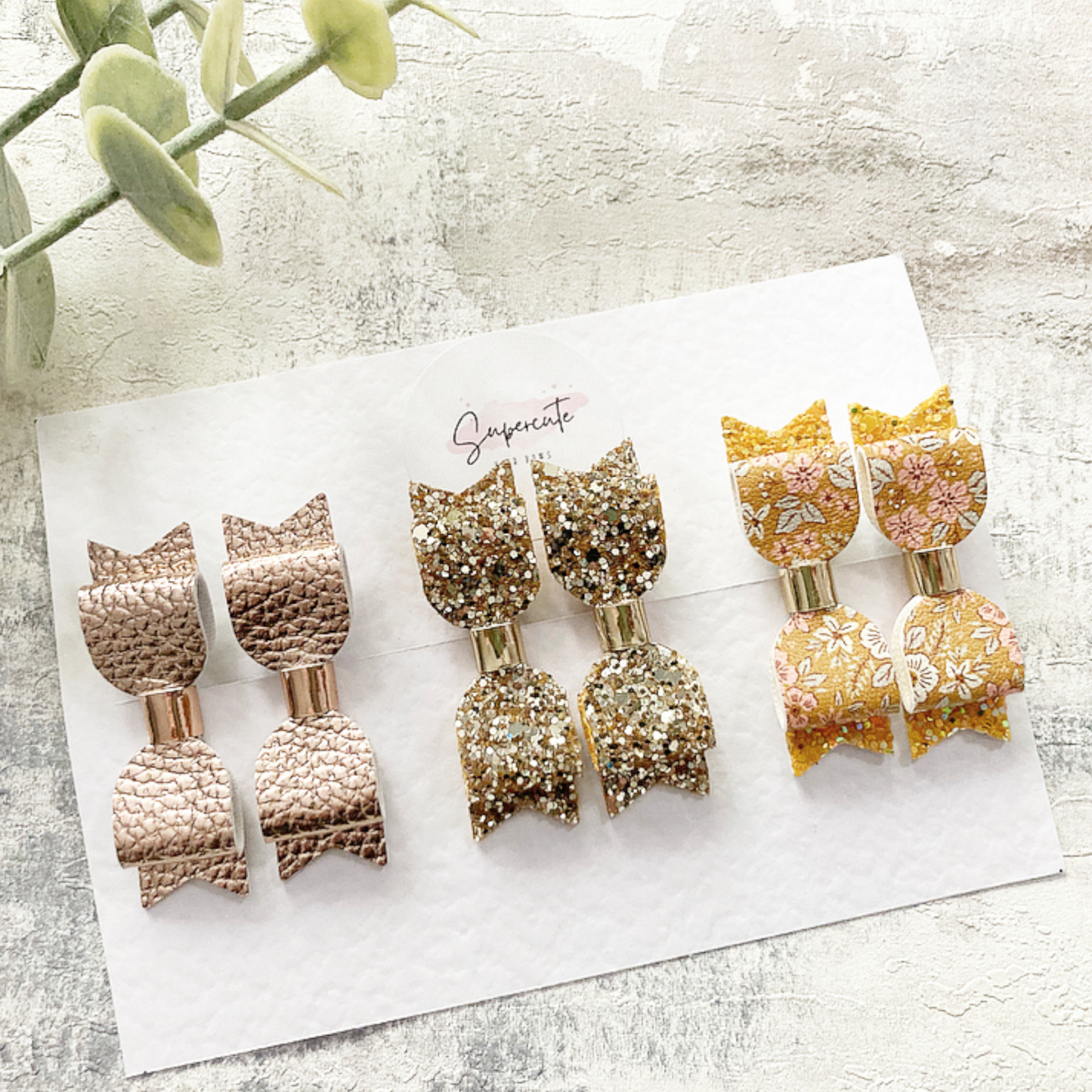 Autumn Micro Pigtail Bow Clip Set