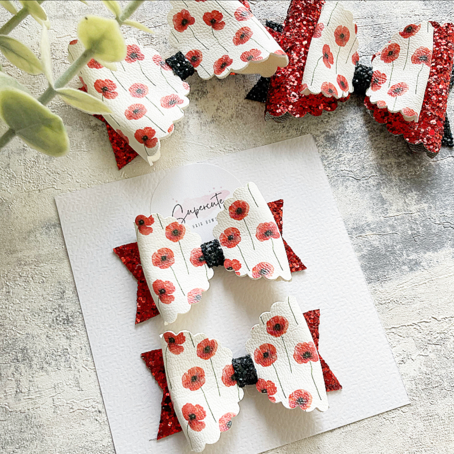 Poppy Pigtail Mini Hair Bows