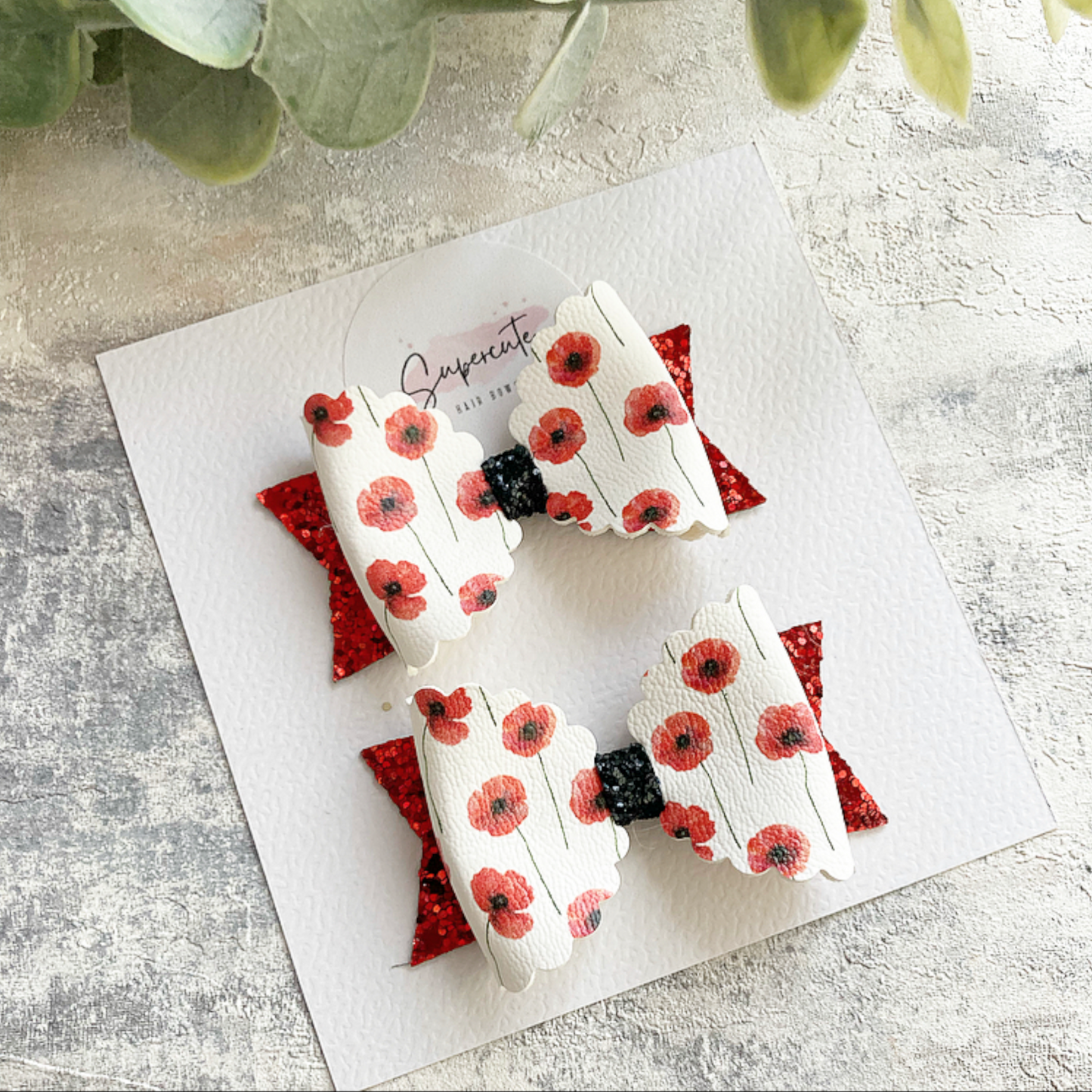 Poppy Pigtail Mini Hair Bows