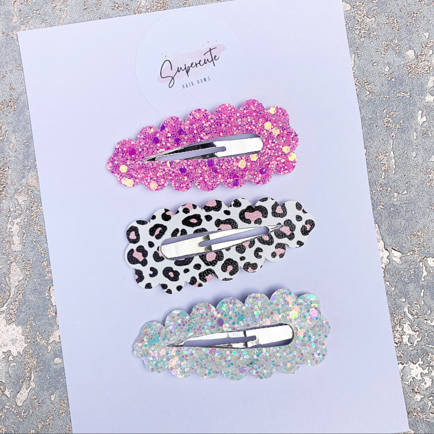 Large Leopard Snap Clip Set