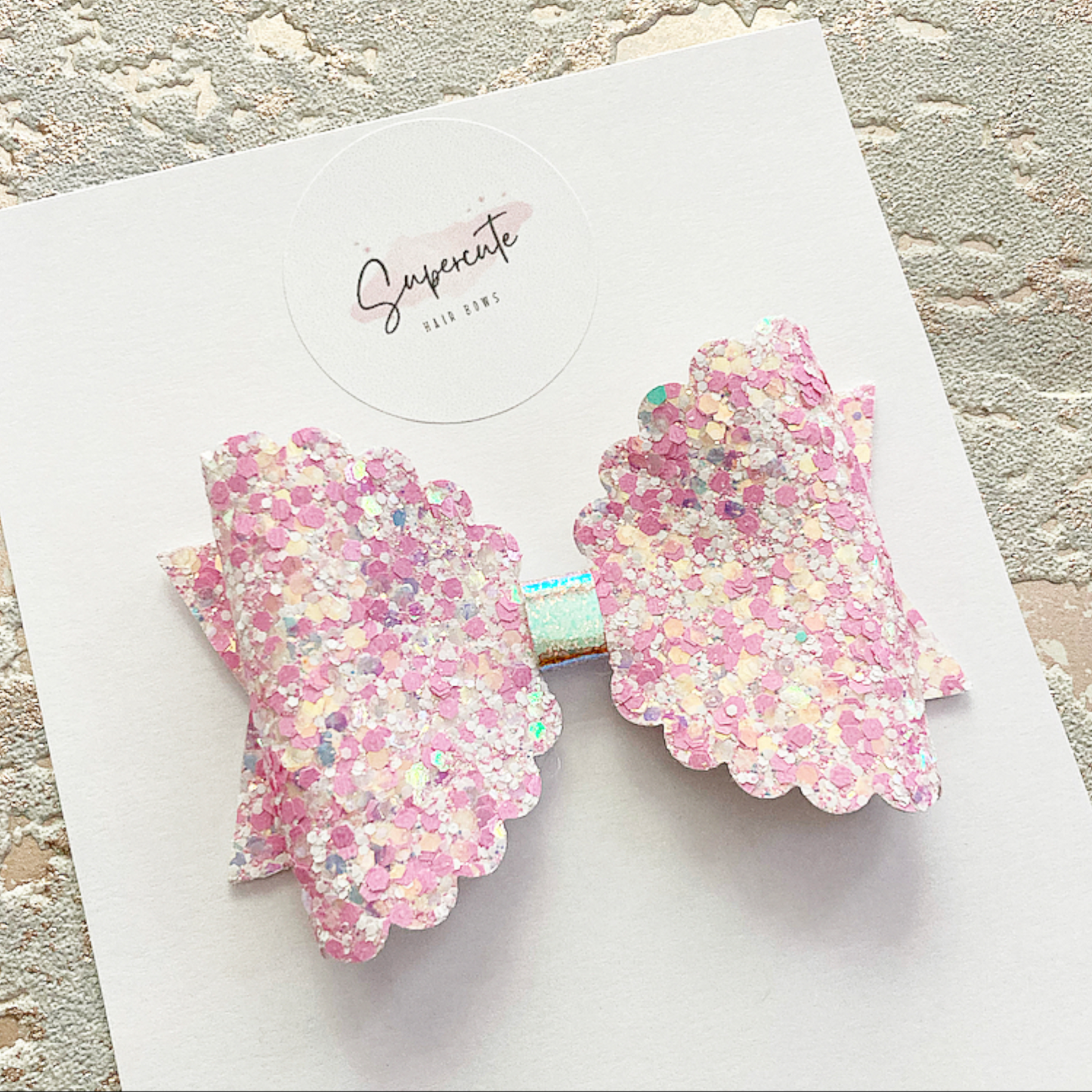 Pretty In Pink Glitter Hair Bow