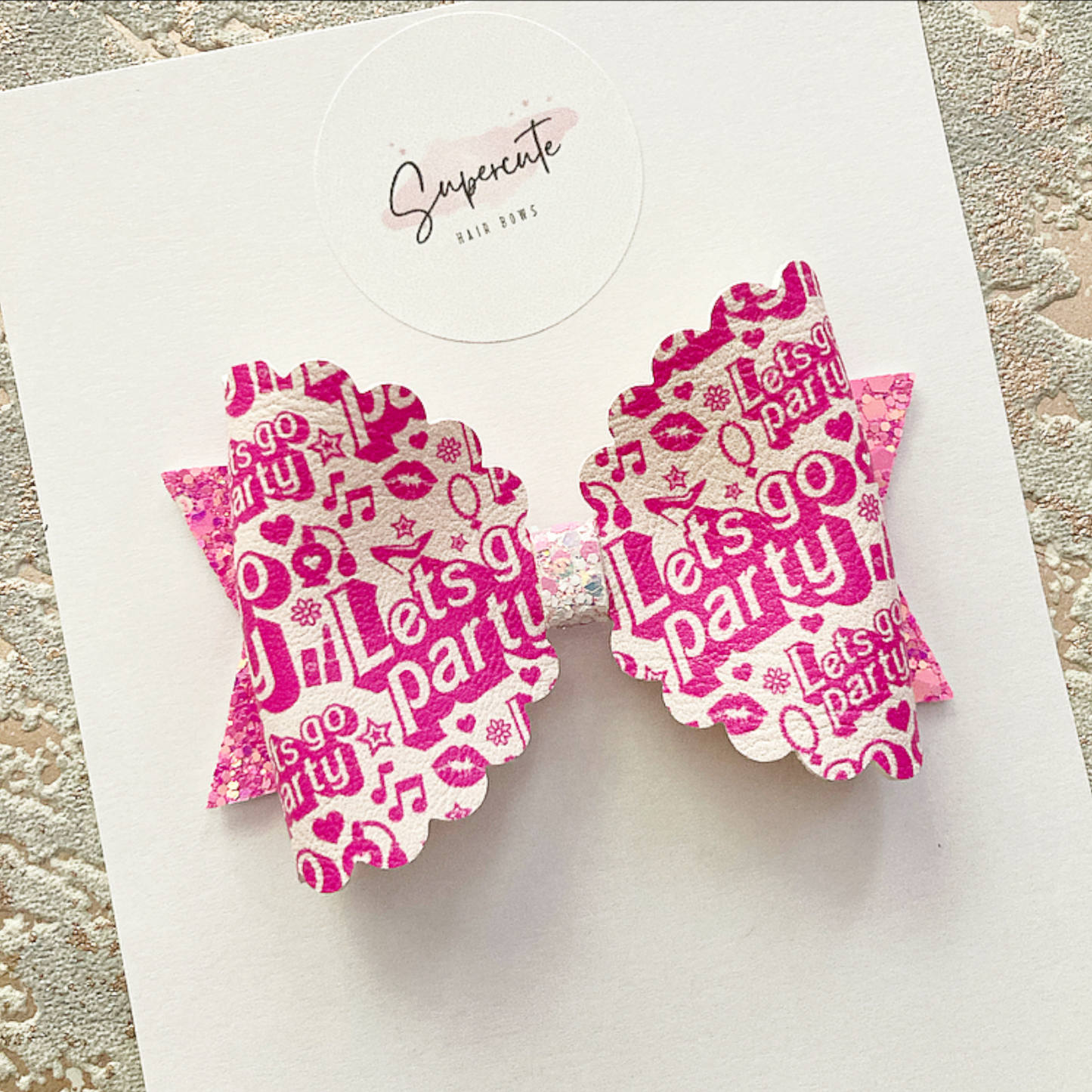 Let’s Go Party Leatherette Bow