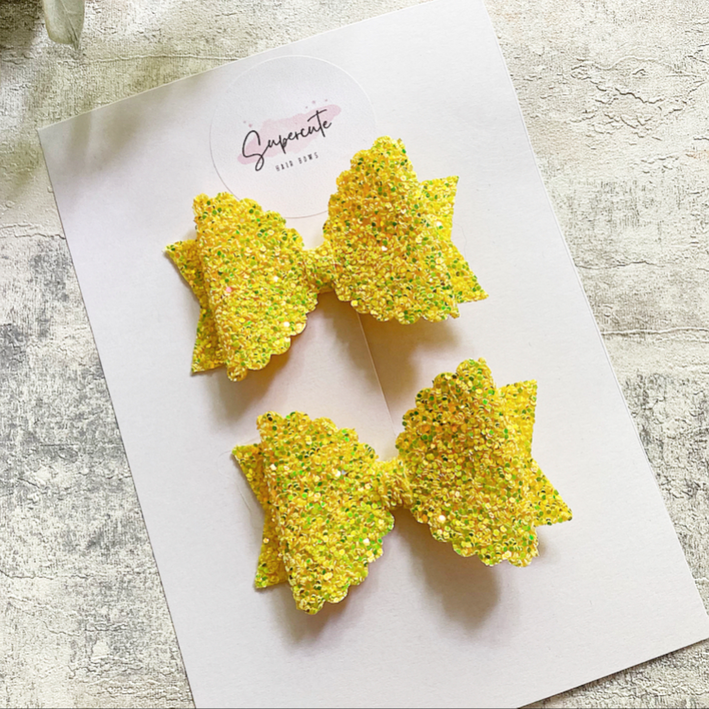 Sunshine Yellow Piggy Hair Bows
