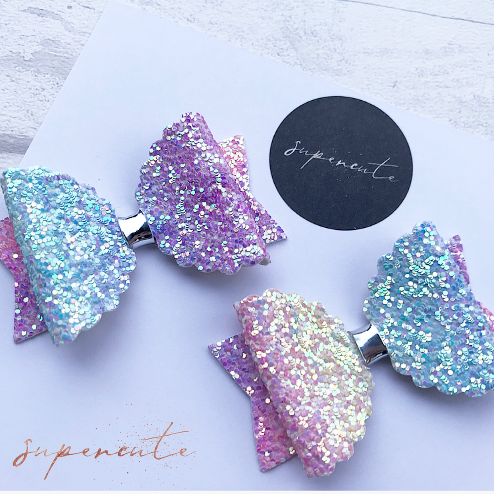 Pastel Ombré Glitter Piggy Bows