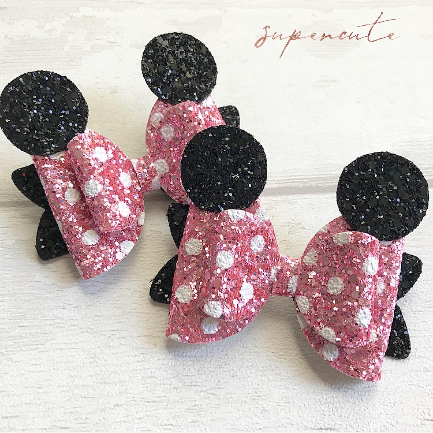 Miss Minnie Glitter Hair Bow