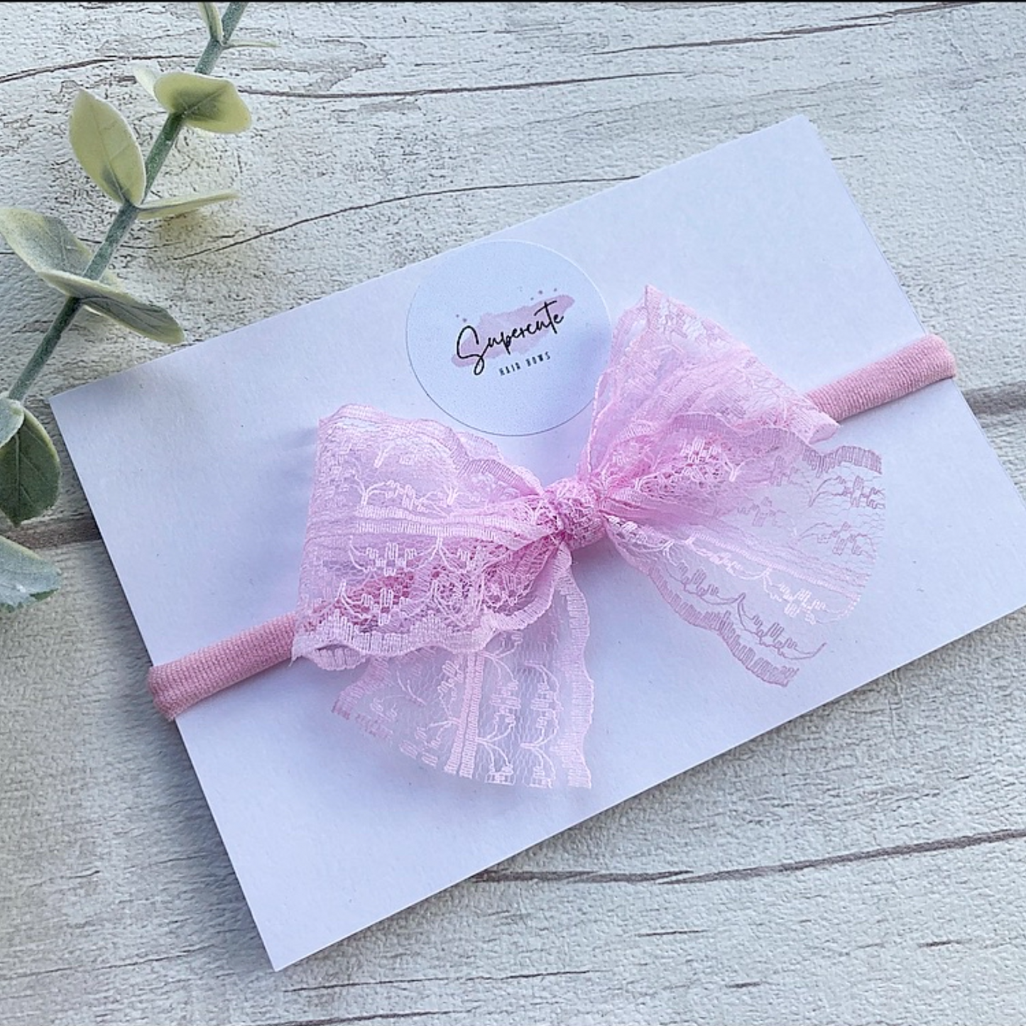 Lace Bow Nylon Baby Headband