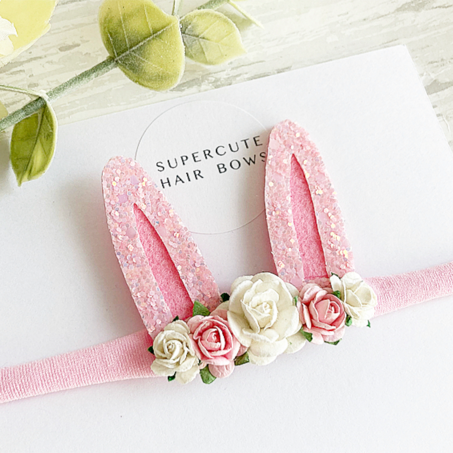 Pink Bunny Ear Baby Headband