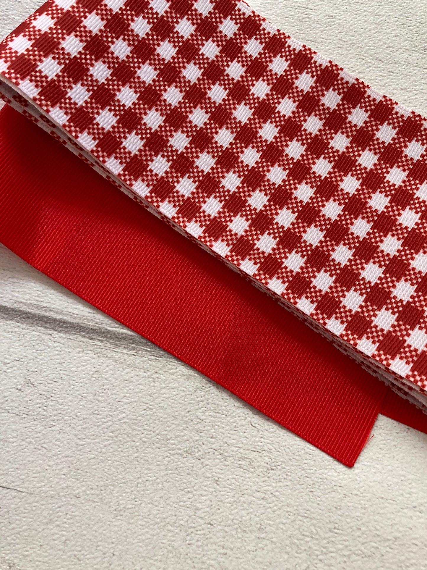 Gingham School Hair Bow Set