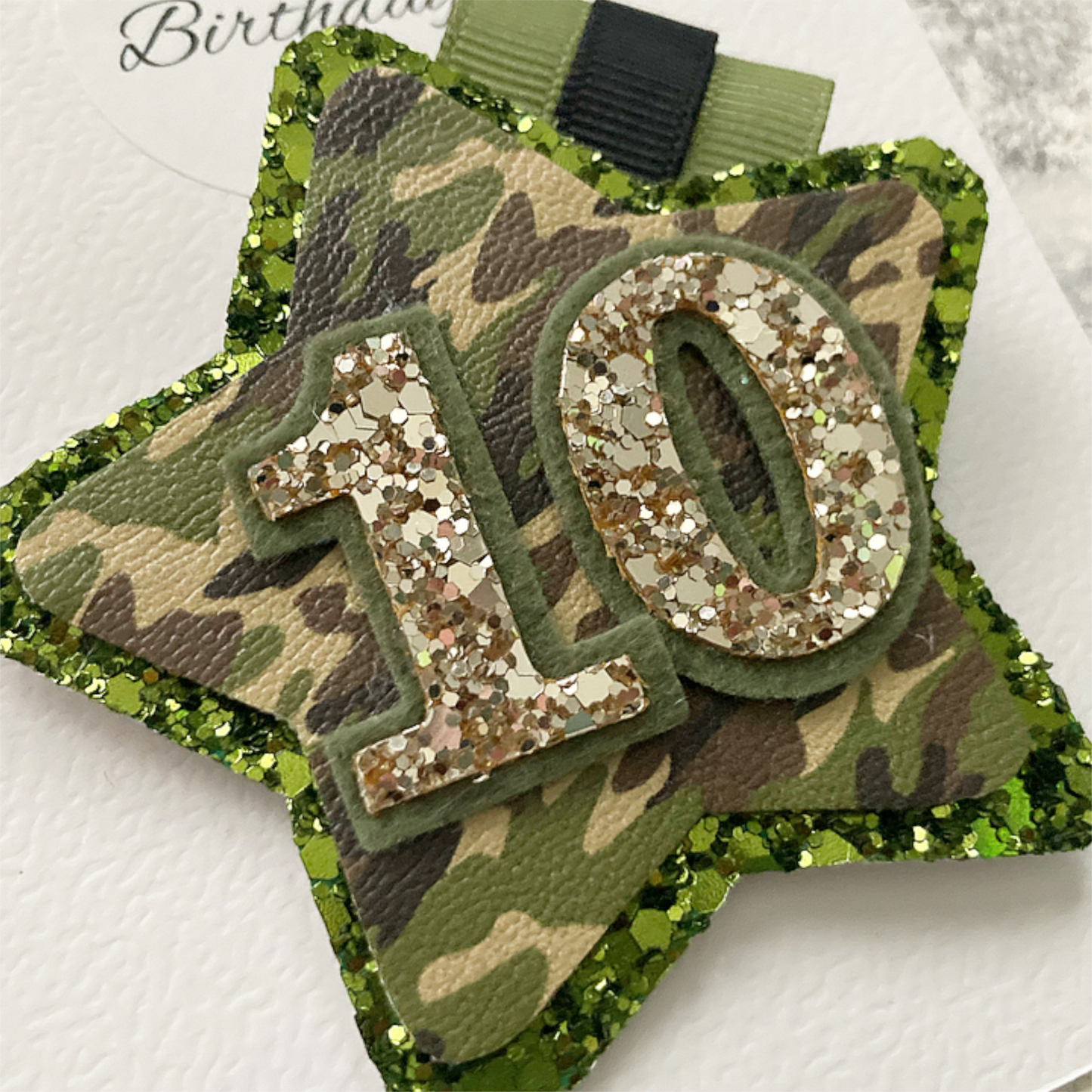 Army Camo Luxury Birthday Badge