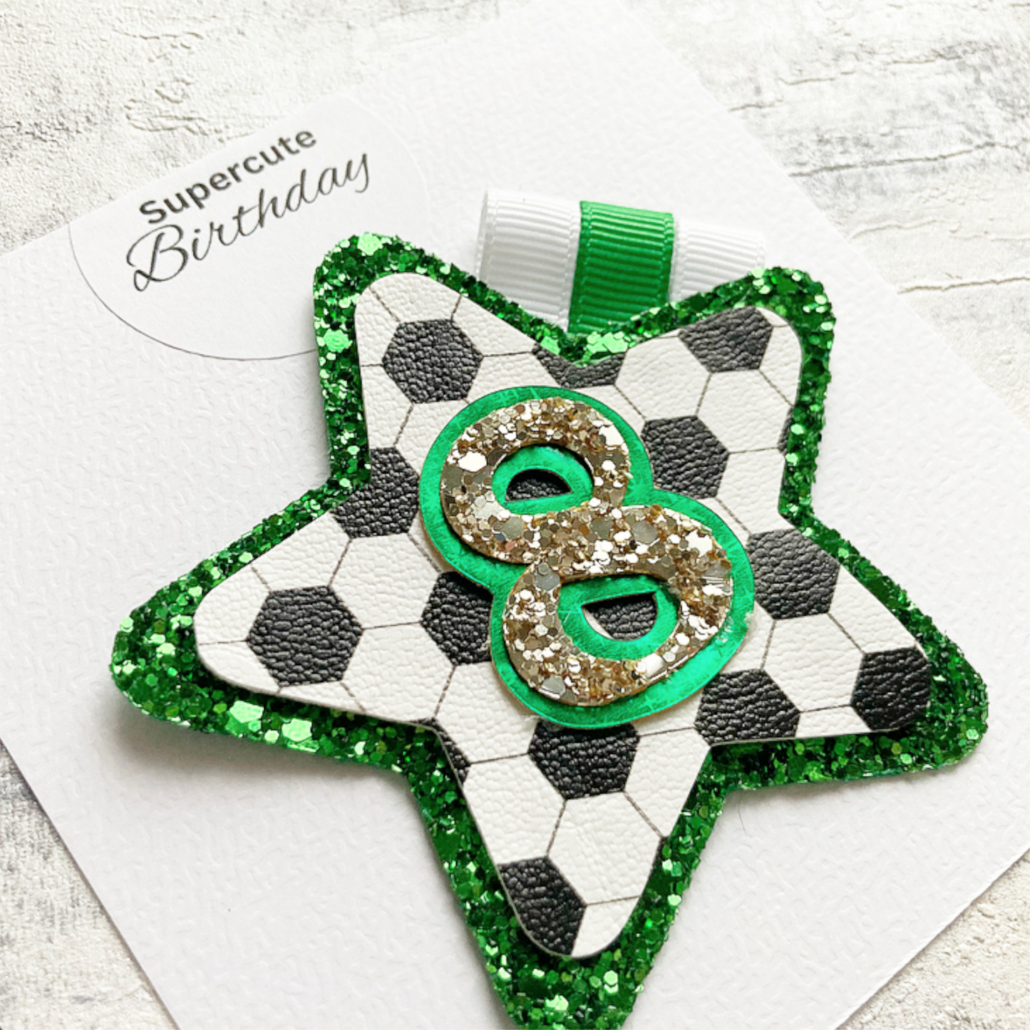 Emerald Green Luxury Football Birthday Badge