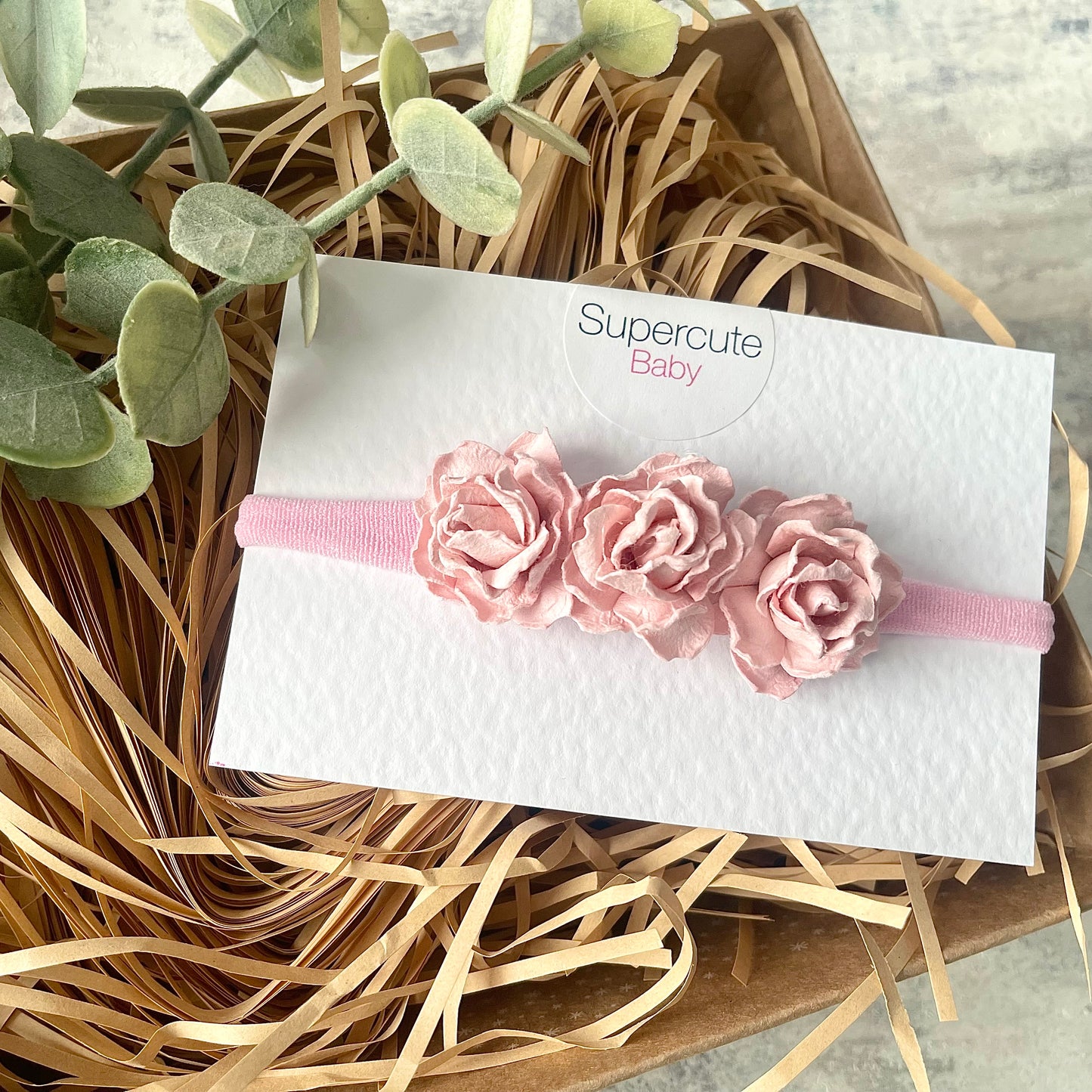 Luxury Baby Pink Floral Baby Headband