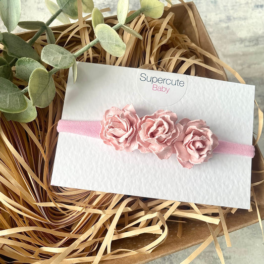 Luxury Baby Pink Floral Baby Headband
