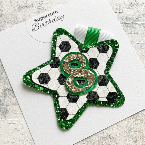 Emerald Green Luxury Football Birthday Badge
