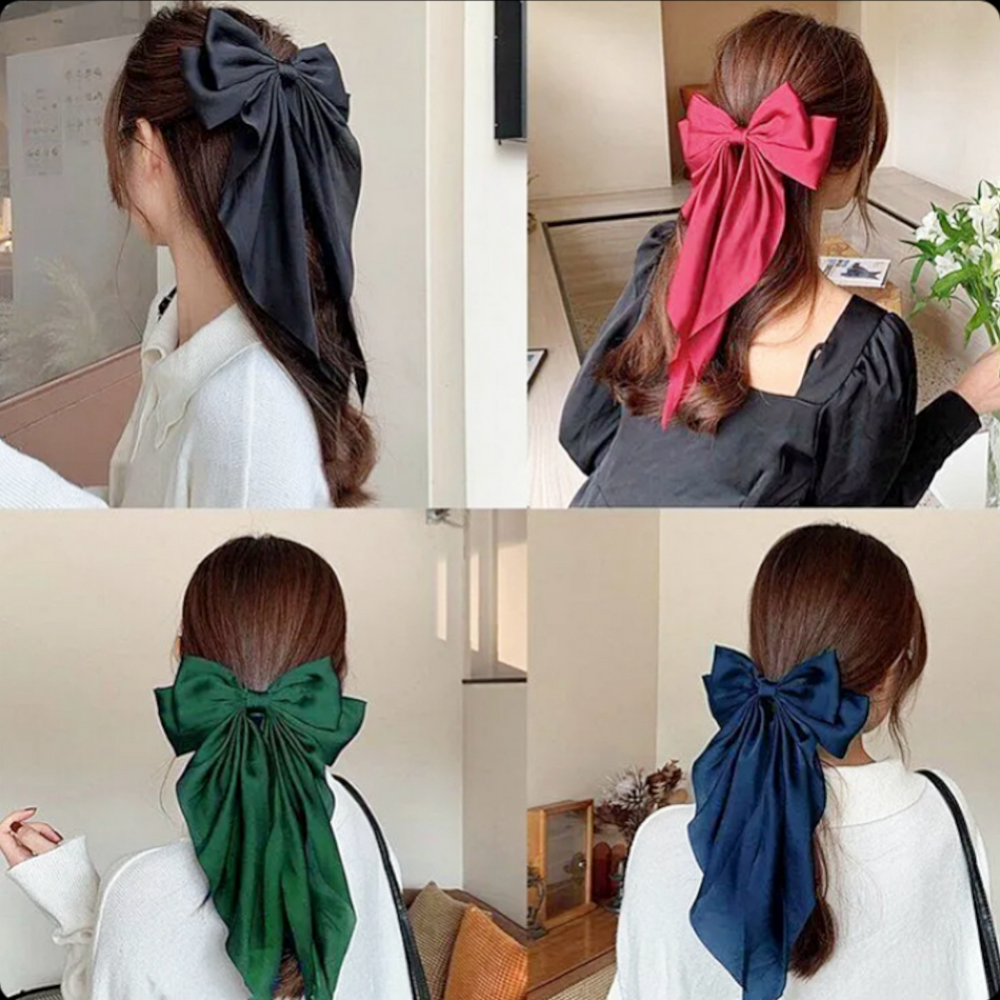 Large Silky Long Hair Bow