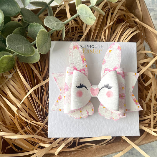 Floral Easter Bunny Hair Bow