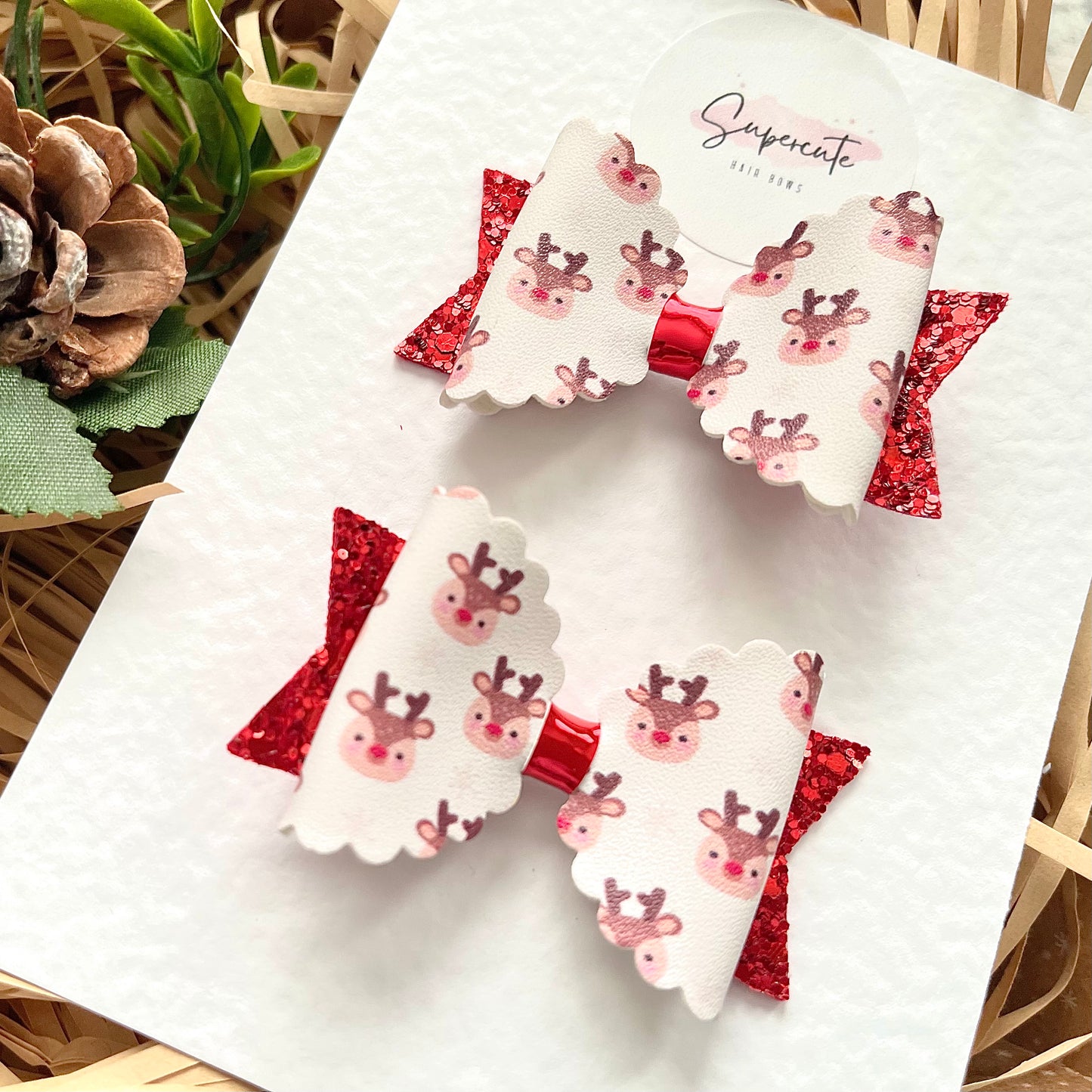 Oh Deer! Mini Pigtail Bows