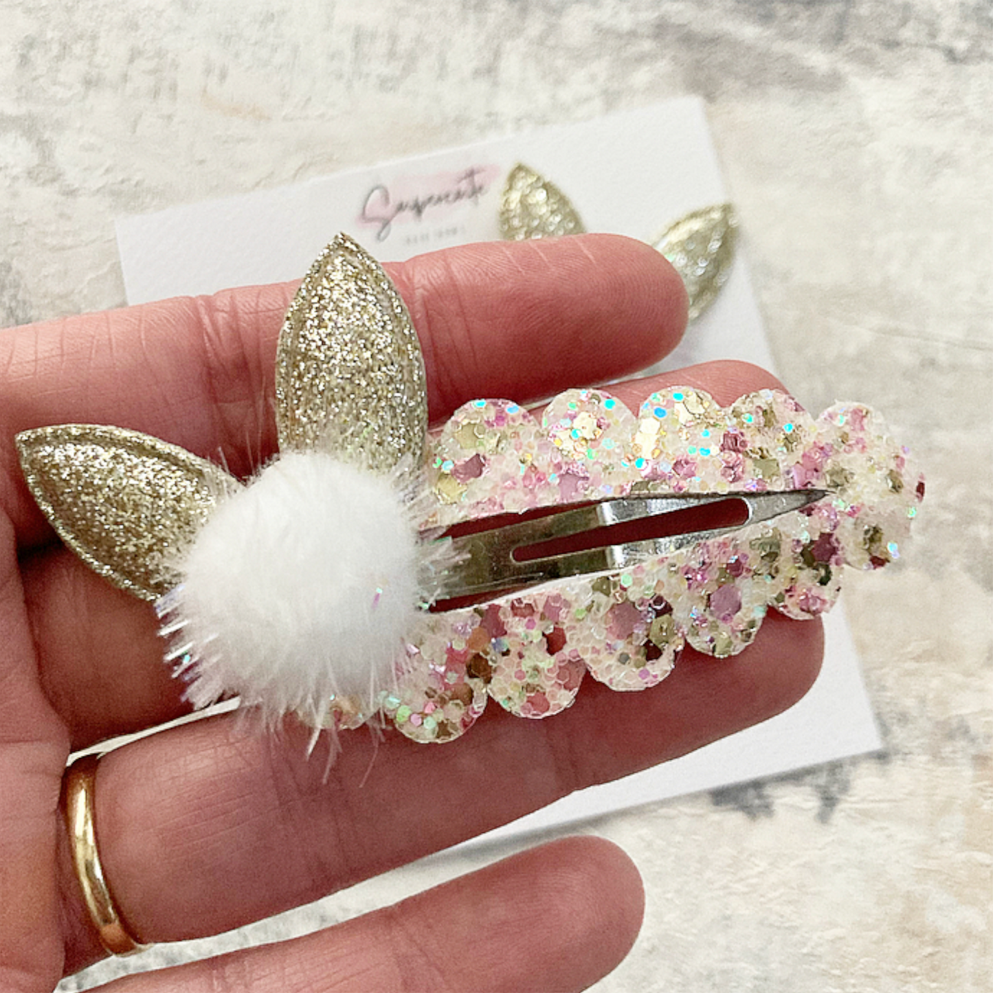 Easter Bunny Ear Snap Clips