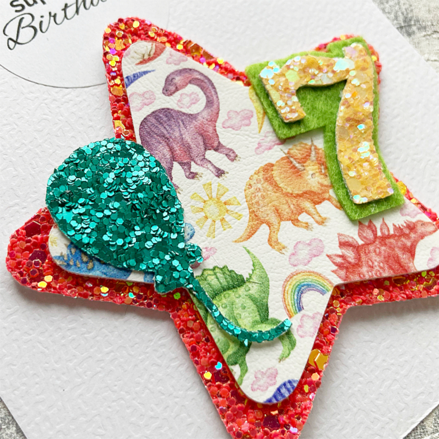 Dinosaur Luxury Birthday Badge