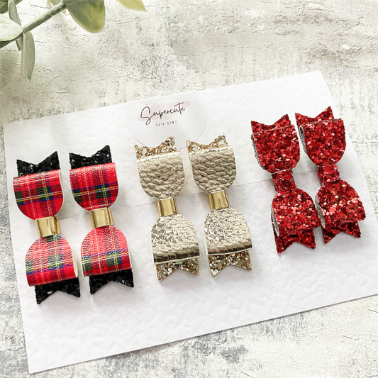 Tartan Micro Pigtail Hair Bow Set