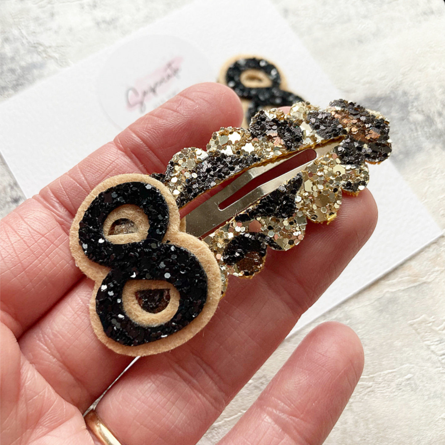 Leopard Print Birthday Snap Clip Pair