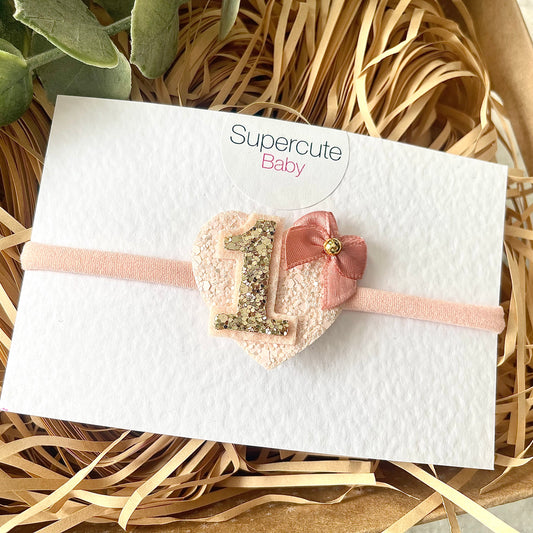 Blush 1st Birthday Baby Headband