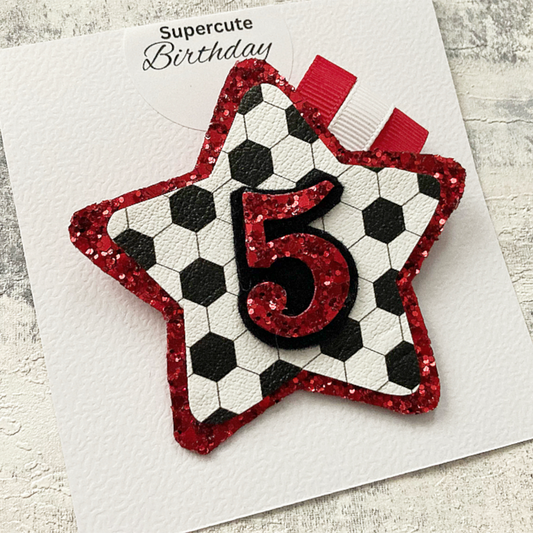 Red Luxury Football Birthday Badge