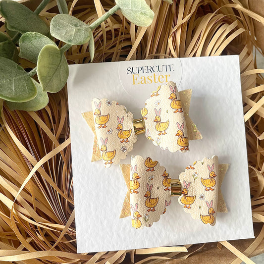 Little Duck Easter Pigtail Mini Bows