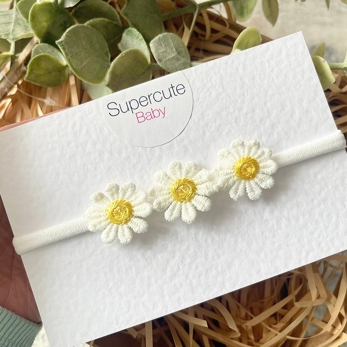 Lace Daisy Baby Headband