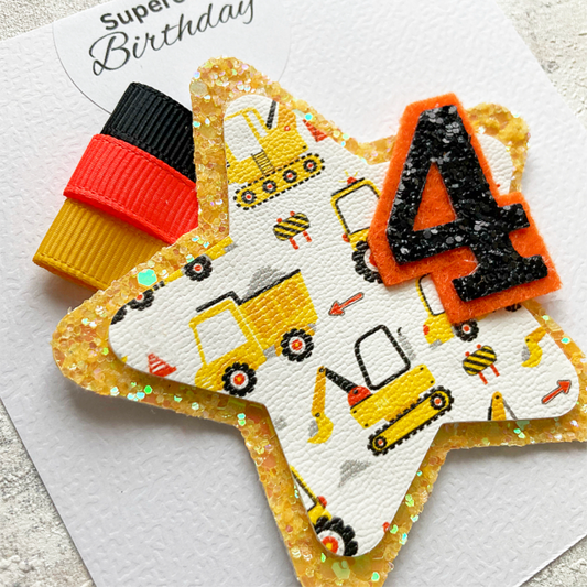 Diggers & Construction Luxury Birthday Badge