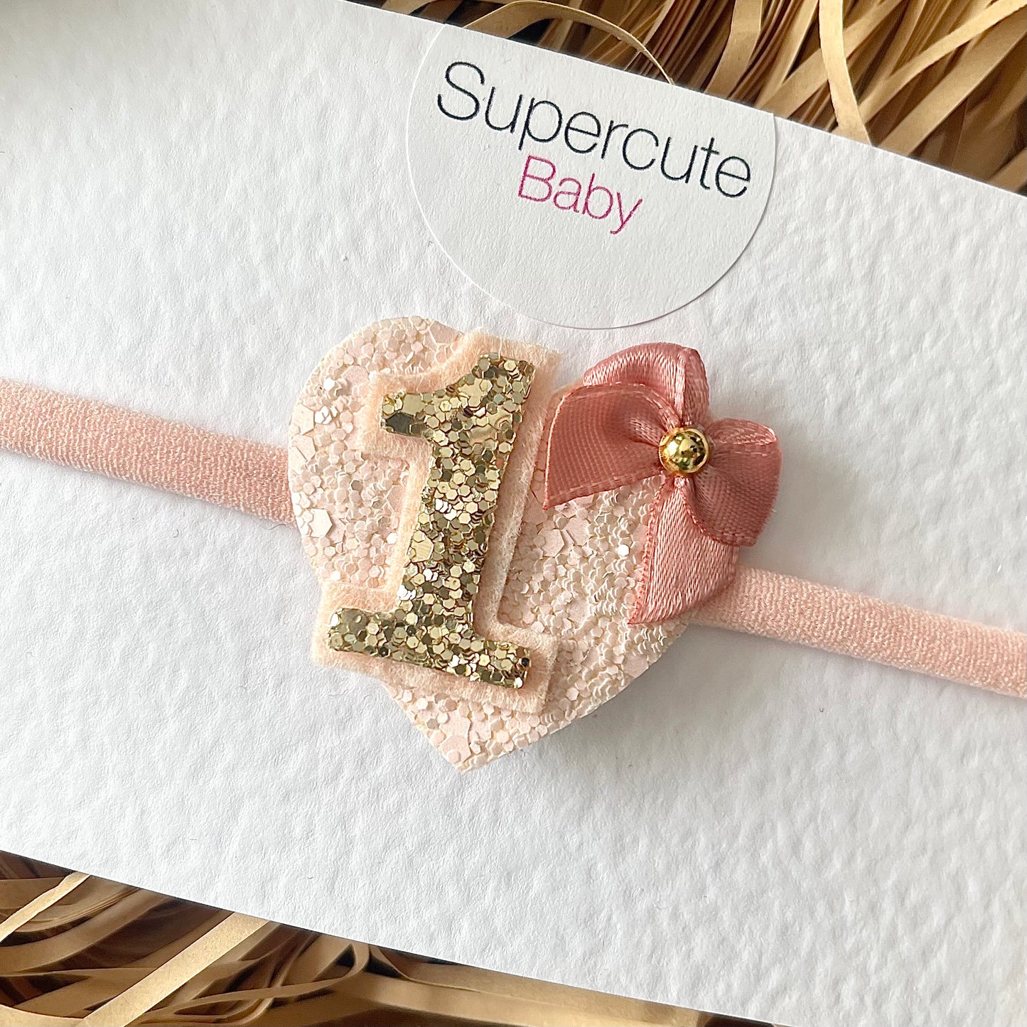 Blush 1st Birthday Baby Headband