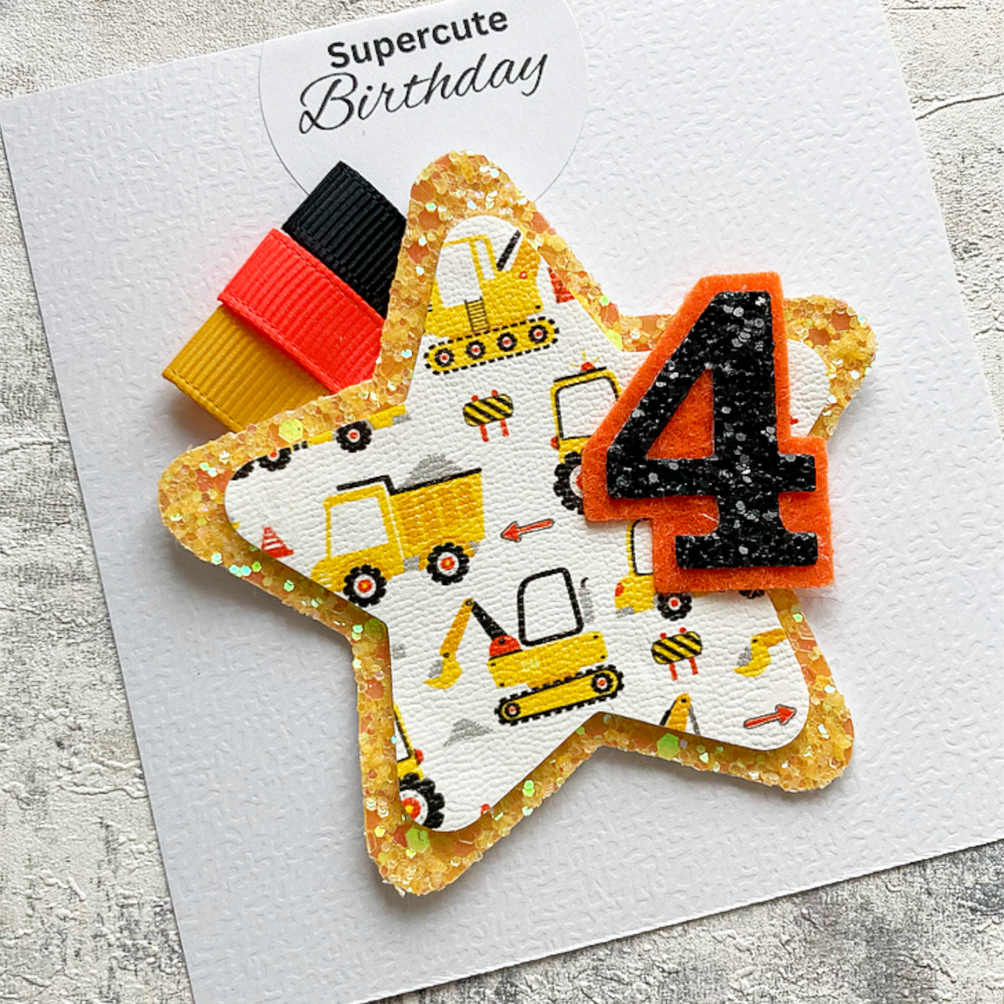 Diggers & Construction Luxury Birthday Badge
