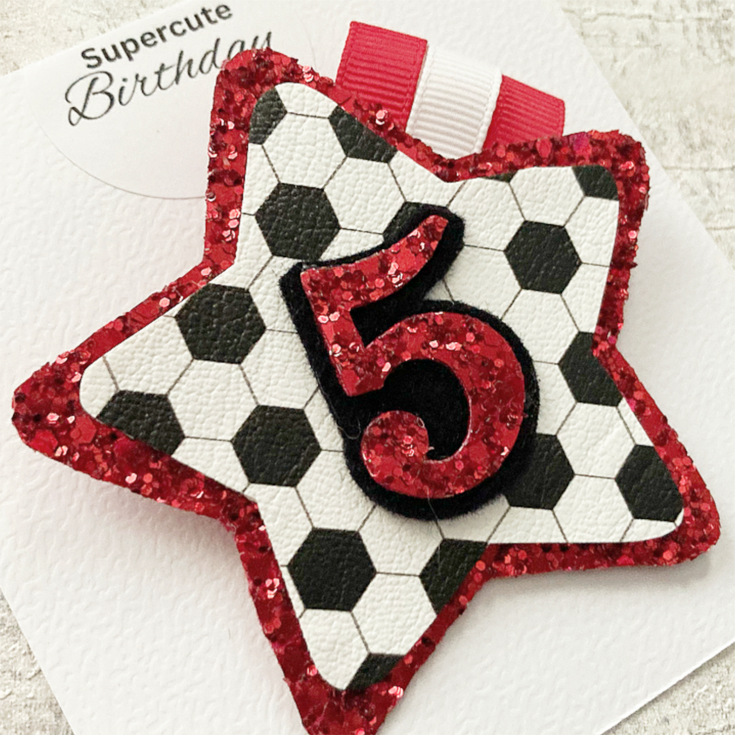 Red Luxury Football Birthday Badge