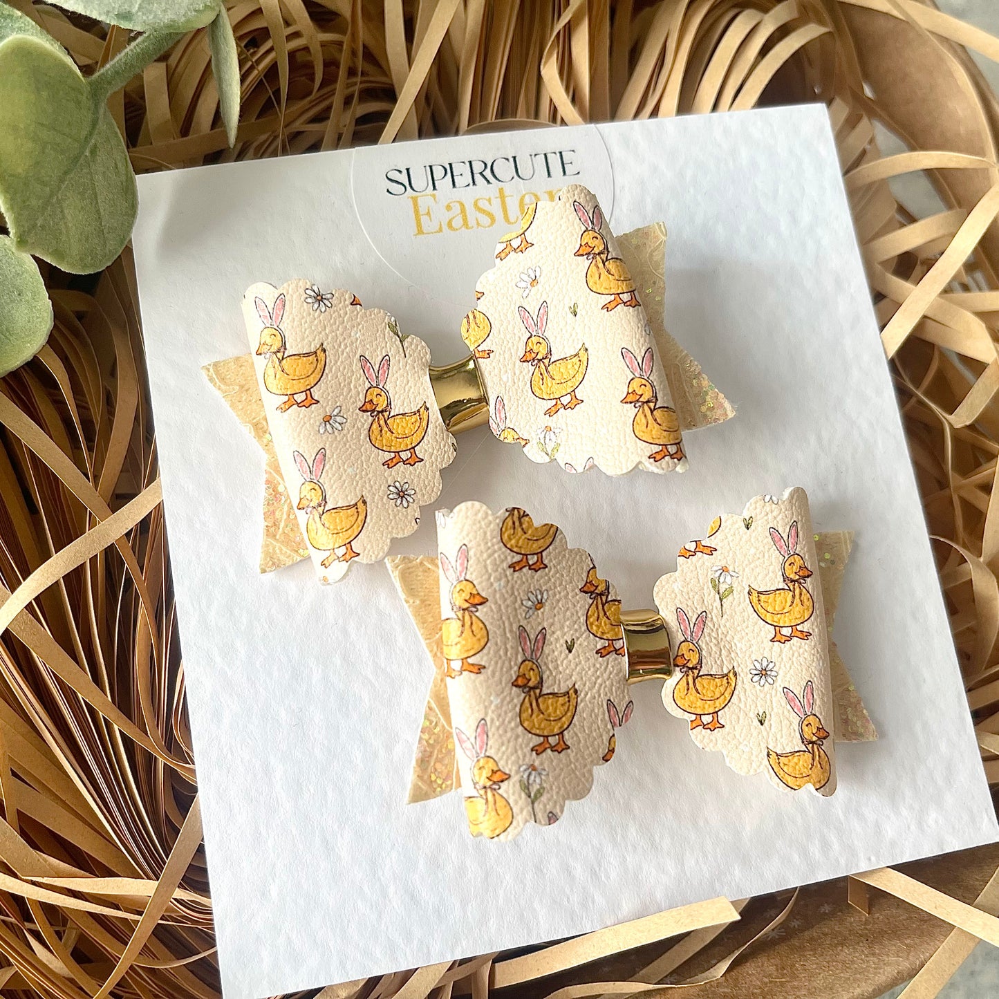 Little Duck Easter Pigtail Mini Bows