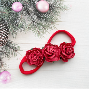 Luxury Red Floral Baby Headband