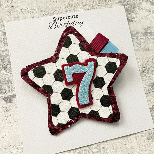 Claret & Blue Luxury Football Birthday Badge