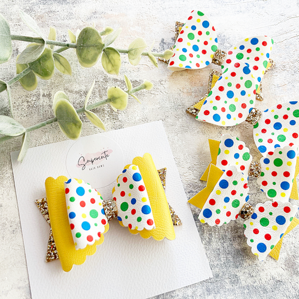 Spotty Leatherette Hair Bow