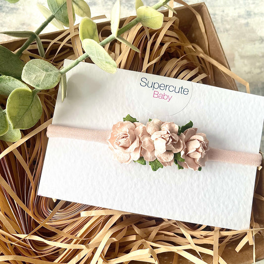 Nude Floral Baby Headband