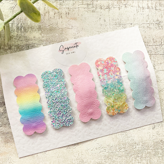 Pastel Scallop Snap Clip Set