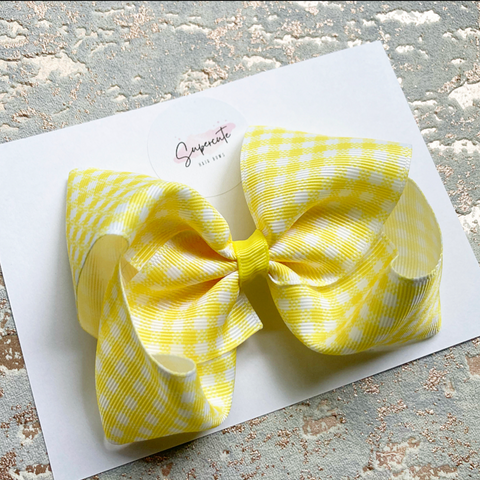 Large Gingham Boutique Hair Bow