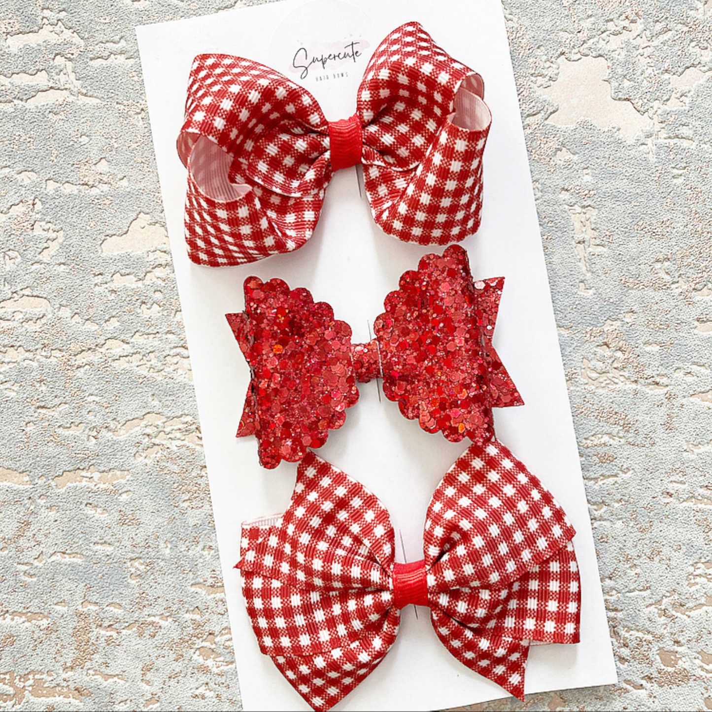School Bow Hair Clip Set
