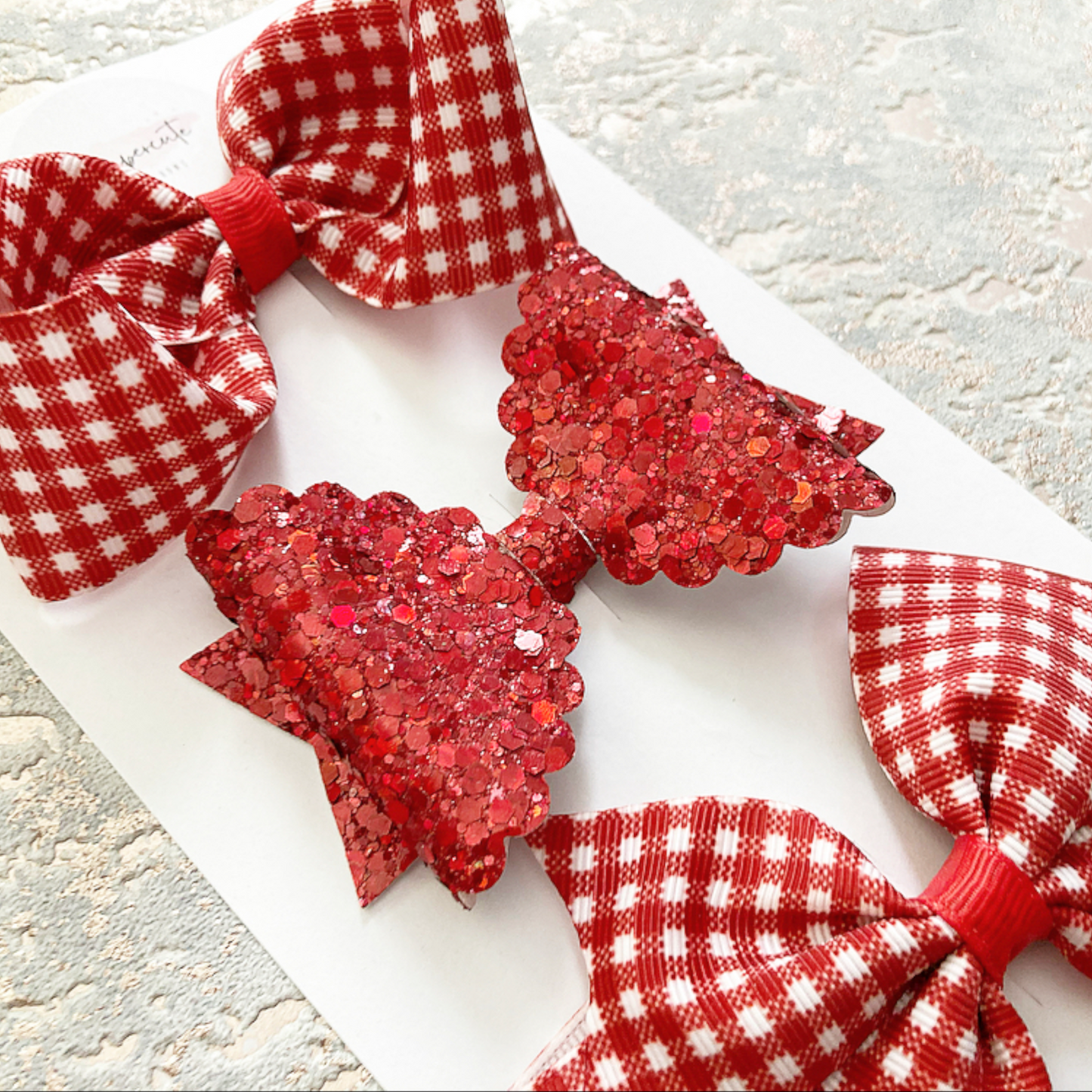 School Bow Hair Clip Set