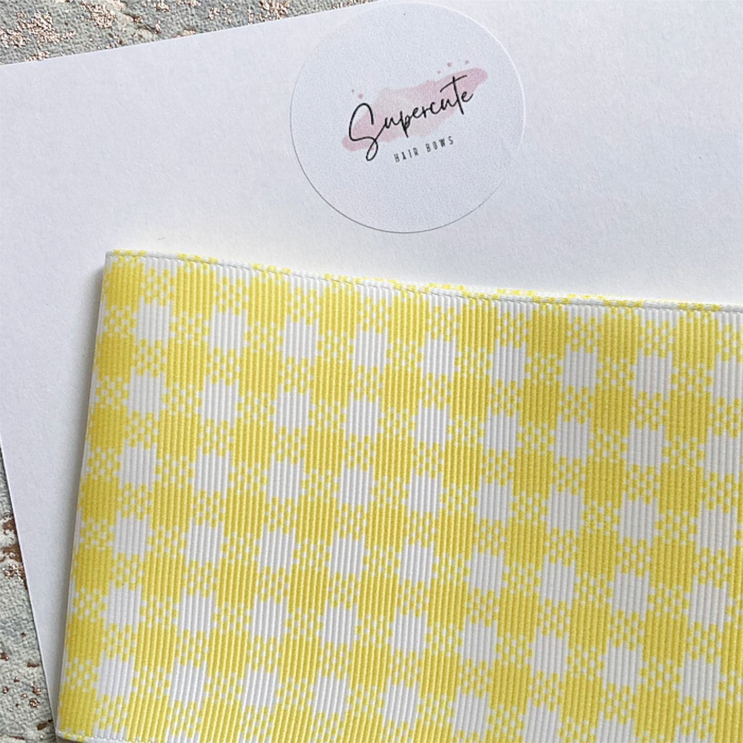 Gingham School Hair Bow Set